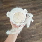 |RTS| Soft Beige brushed alpaca knit bear set