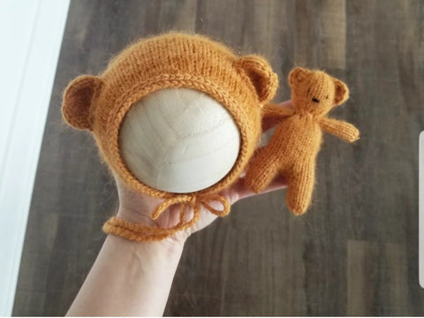 Pumpkin Knit Bear Set