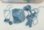 Marine Blue luxe angora knit bear set