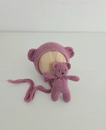 |RTS| Mauve Knit Bear Set