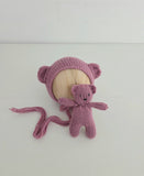 |RTS| Mauve Knit Bear Set