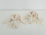 (1) Vanilla Hand Knit Bunny Bonnet + Bunny Lovie Set