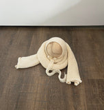 Vanilla Hand Knit Simple Bonnet + Knit Wrap