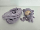 |RTS| Smoked Purple Knit Bear Bonnet + Bear Lovie + Knit Wrap Set
