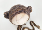 |RTS| River Stone Knit Bear Bonnet