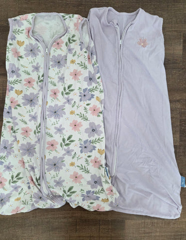 Tillyou XL Sleep Sack Set (brilliant little flowers & purple)