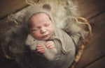 ~PreOrder~ TAUPE Luxe Angora Knit Bear Bonnet + Bear Lovie Set