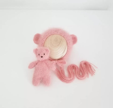 ~PreOrder~ POTTERY Luxe Angora Knit Bear Bonnet + Bear Lovie Set