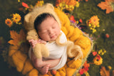 ~PreOrder~ HONEY MUSTARD Luxe Angora Knit Bear Bonnet + Bear Lovie Set
