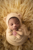 |preorder| mohair/silk Knit Bear Bonnet/Bear Lovie/Wrap