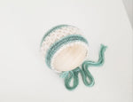 |RTS| Minty lace textured knit bonnet