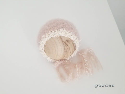 |RTS| Powder Whimsy Knit Bonnet
