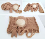 |RTS| Russet Bear Bonnet + Bear Set + Knit Wrap Set