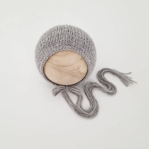 |RTS| Light Gray Simple Knit Bonnet