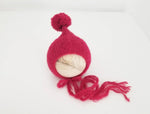 |RTS| Cherry Red Pom Pixie Bonnet
